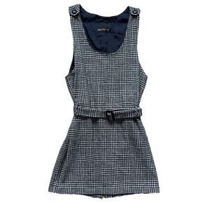 Wool Giorgio Sant Angelo Jumper Wool Tartan Plaid Pinafore Dress Small S
